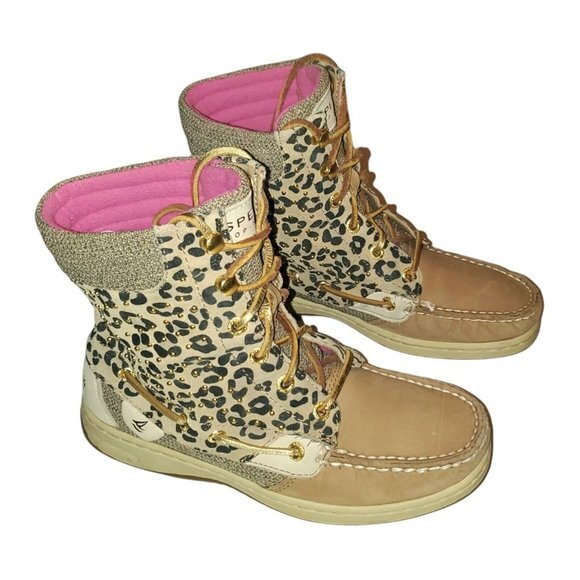 Sperry Shoes - Sperry Top-Sider‎ Hikerfish Leopard Studded Size 5.5 M Shoes Lace Up Boots